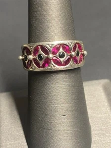 FOLLI FOLLIE 925 STERLING SILVER RING AND RED SPINEL SIZE 6.25 - Picture 1 of 8