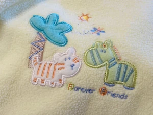Carters Forever Friends Tiger Zebra Tree Fleece Satin Baby Blanket Bin713 - Picture 1 of 5