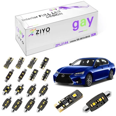 Kit de luces LED domo interiores blancas de lujo de 9 bombillas para equipamiento Lexus GS 2013-2018 Foto 1 de 4