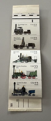 1987 Steam Locomotives 22¢ (4 sets of 5) Scott BK163 (2362-2366) Full Book MNH - Image 1 of 4