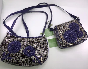 Vera Bradley Geldbörsen lila rauer Zustand Handtasche Set zum Reparieren oder Basteln - Bild 1 von 12