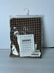 NANCY'S NOOK Window Valance Scalloped Plaid Patriotic Patch Curtains 16” x 72” - Picture 1 of 4