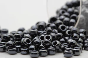Cuentas de semillas de brillo negro metálico Miyuki RR-451 - Imagen 1 de 1