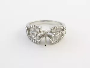 14k White Gold Diamond Engagement Semi Mount Ring Size 7 1/4 1.00 carat - Picture 1 of 7