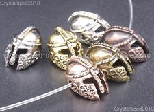 Solid Metal Ancient Greek Helmets Masks Tibetan Bracelet Connector Charm Beads