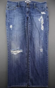 Women's Abercrombie and Fitch Jeans Low Rise Straight Distressed Size 10 (33x26) - Picture 1 of 10