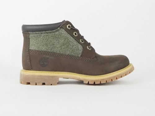 Stivali da donna Timberland Nellie Chukka A12BI in pelle marrone tessuto
