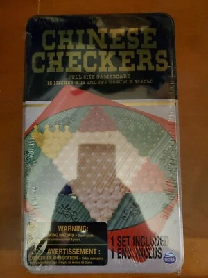 Spin Master Chinese Checkers 12x12 Full Size Game Board in Tin ~ New & Sealed - Image 1 of 4