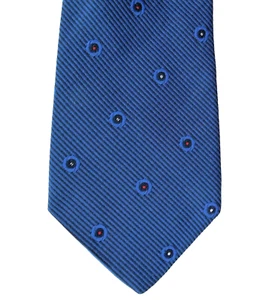 St Michael blue tie with spots & stripes vintage 1970s Marks and Spencer - Picture 1 of 4