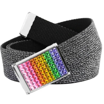 Build A Belt Kid's Rainbow Strass Flip Top 1,25" Fivela Larga com Cinto de Teia - Imagem 1 de 4
