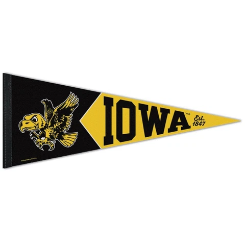 IOWA HAWKEYES VAULT ROLL UP PREMIUM FELT PREMIUM PENNANT 12"x30" NEW WINCRAFT Cover