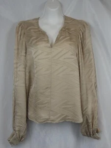 MOS MOSH "VALIS" JACQUARD SATIN GRAPHIC BLOUSE TUNIC TOP L BNWOT - Picture 1 of 9