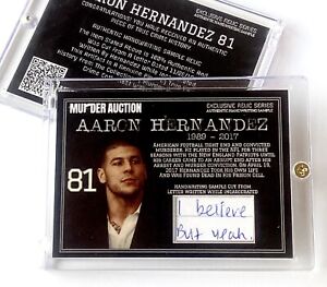 AARON HERNANDEZ Prison Letter Relic In Collector’s Case #11/72 COA On Back