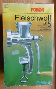 Vintage Foron Fleischwolf Meat Mincer Size 5 Made in Germany Type 401 Boxed - Picture 1 of 14