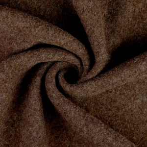Stoff Schurwolle Fleece braun Wolle Wollfleece Schurwollfleece weich warm - Picture 1 of 3