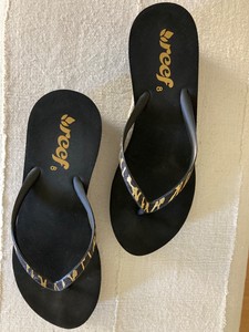 reef leopard print flip flops