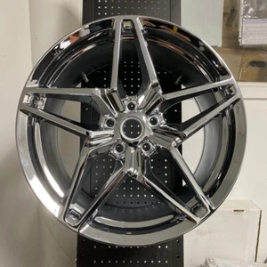19/20" ZR1 STYLE CHROME WHEELS RIMS FITS 2014+ CHEVY C7 CORVETTE STINGRAY BASE - Picture 1 of 2