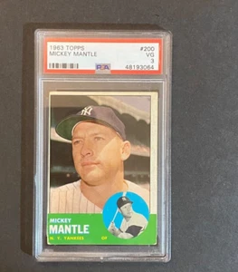 1963 Topps #200 Mickey Mantle PSA 3 - New York Yankees HOF - Bild 1 von 2