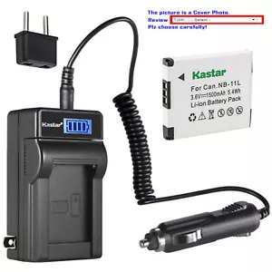 Kastar Battery LCD Travel Charger for Canon NB11L Canon PowerShot A3500 A3500 IS - Picture 1 of 11