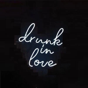 Drunk in Love Neon Sign Light Beer Bar Pub Handmade Art Real Glass Tube 10"x10" - Picture 1 of 1