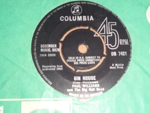 Paul Williams & Big Roll Band - Gin House Columbia 45 - Imagen 1 de 2