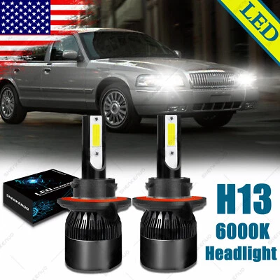 For Mercury Grand Marquis 2006-2011 6000K H13 9008 LED Headlights High&Low Bulbs - Image 1 of 4