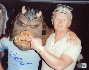 LARRY HOLT SIGNED 8x10 PHOTO TAYM DREN-GAREN STUNTMAN STAR WARS RARE BECKETT BAS - Picture 1 of 2