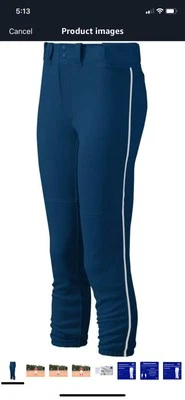 Pantalones de softbol lanzamiento rápido con cinturón Mizuno para mujer Foto 1 de 4