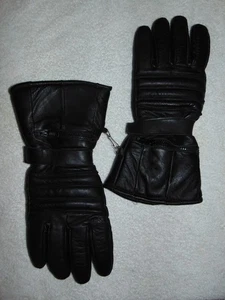 Premium Winter Motorcycle Gloves Leather Gauntlet Biker Gloves Size Lg W Pocket - Foto 1 di 6