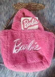 Barbie x SkinnyDip Pink Plush Fluffy Tote Bag Cross Purse LIMITED EDITION NWT - Picture 1 of 6