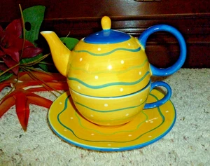 Tea or Coffee For One von Trish Richman - Teekanne Tasse & Untertasse NEUWERTIG - Bild 1 von 7