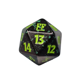 Magic The Gathering MTG Final Fantasy Spindown D20 Würfel Grün Schwarz Speckle - Bild 1 von 2