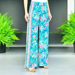 Lilly Pulitzer Bal Harbour Palozza Pants Size Small Wide Leg pant Pink Cruise S - Picture 1 of 12