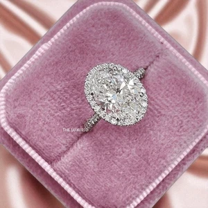 Anello di fidanzamento donna diamante 3,75 ct IGI Lab Grown taglio ovale platino massiccio 950 - Foto 1 di 13