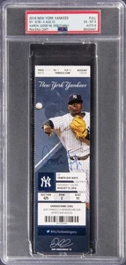 Aaron Judge Signed Yankees 2016 Aug 13 MLB Debut 1st HR Ticket PSA 6 PSA/DNA 8 - Picture 1 of 2