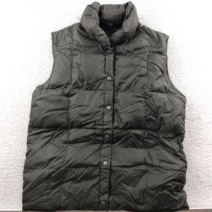Land's End Down Puffer Vest Size Small Dark Olive Green Pockets - Picture 1 of 6