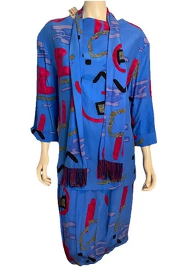 Vintage Anne Crimmins Women's 3 Piece Silk Skirt Set Size 12 NWT - Image 1 of 4