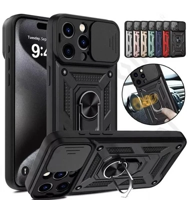 Shockproof Ring Stand Armor Case For iPhone 17 Pro 16 Plus 15 Pro Max 14 XS SE 7 - Image 1 of 4