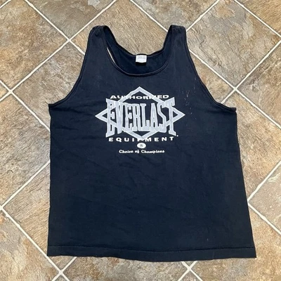 Camiseta Masculina Vintage Everlast Boxe Tamanho G Preta Stringer Muscle Anos 90 - Imagem 1 de 4
