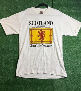 Vintage Scotland Hail Caledonia Single Stitch Lion Flag Y2K 90s Shirt Herren L - Bild 1 von 5