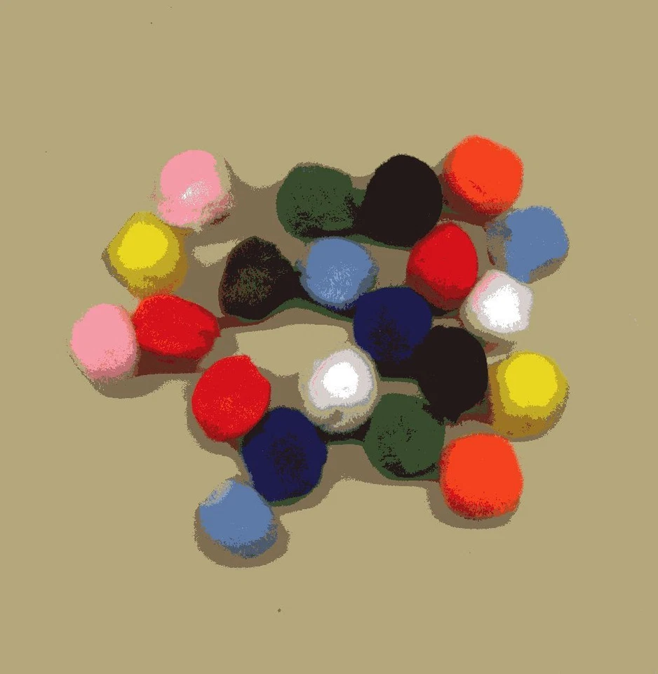 20 x 1/2" pompoms (13mm) - you choose colour - red, white, green, pink, blue etc - Image 1 of 1