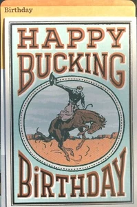 Lustige GEBURTSTAGSKARTE für Freund Nachricht "Happy Bucking Birthday" Punze AD17 - Bild 1 von 3