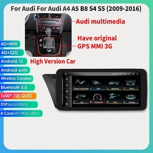 Android 12 Carplay Car Stereo Radio Head Unit For Audi A4 A5 B8 S4 S5 2009-2016 - Foto 1 di 21