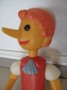 Russian Large Pinnochio Buratino Doll Plastic Red Orange vintage БУРАТИНО - Picture 1 of 9