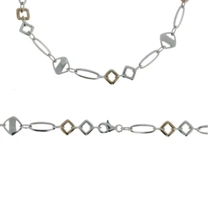 schönes besonderes Armband 19 cm mit versch. Gliedern 925/ Silber rotvergoldet - Picture 1 of 3