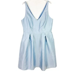 NWT Alfred Sung V-Neck Pleated Skirt Cocktail Dress w/ Pockets Mist Size 18 NEW - Picture 1 of 12