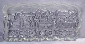 Vtg Gorham Crystal Glass Tray Holiday Christmas Traditions North Pole Express XC - Picture 1 of 5