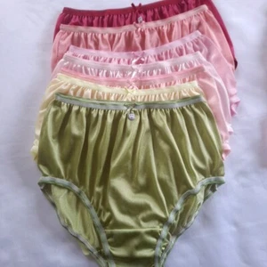 7 Underwear Nylon Panties Women Man Soft Sheer Silky Briefs High Waist 28"- 34"M - Picture 1 of 13