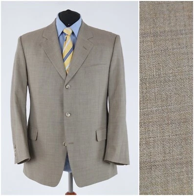 Mens Vintage Sport Coat 46S US Size DANIEL HECHTER Beige Wool Blazer Jacket - Image 1 of 4