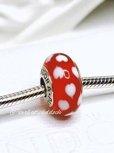 Original Pandora Herz Murano Charm mit Geschenkbox Liebe Herzen - Bild 1 von 1